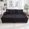 GDFStudio Alice Modern 75.5 Chaise Lounge Sofa with Adjustable Backrest and Cup Holders