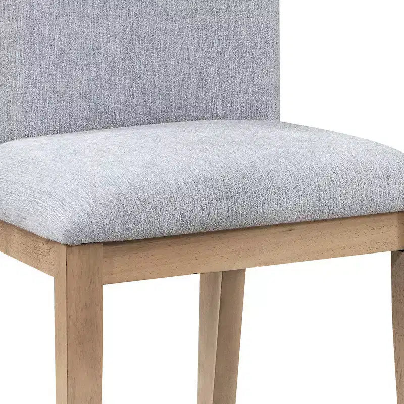 Sedia da pranzo moderna in legno e lino imbottito (set di 2)