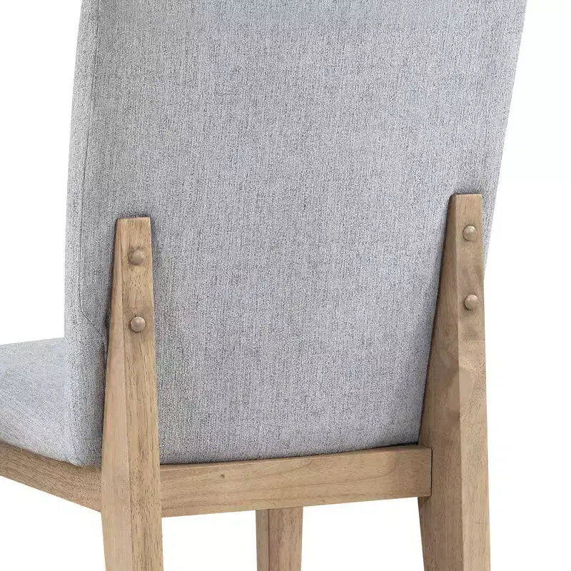 Sedia da pranzo moderna in legno e lino imbottito (set di 2)