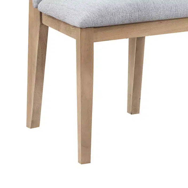 Sedia da pranzo moderna in legno e lino imbottito (set di 2)