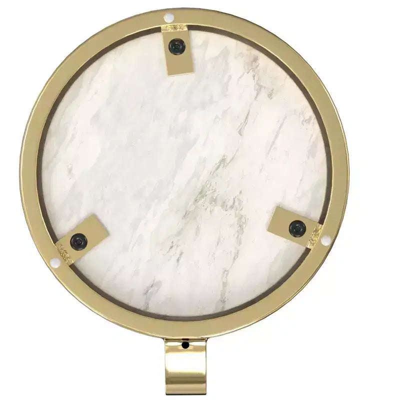 Modern Contemporary 10 inch Wide Metal Side Table in White / Gold, Fully Assembled