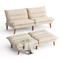 LINSY HOME Corduroy Futon Sofa Bed with Adjustable Backrest, Modern Small Loveseat for Small Spaces Living Room Apartment