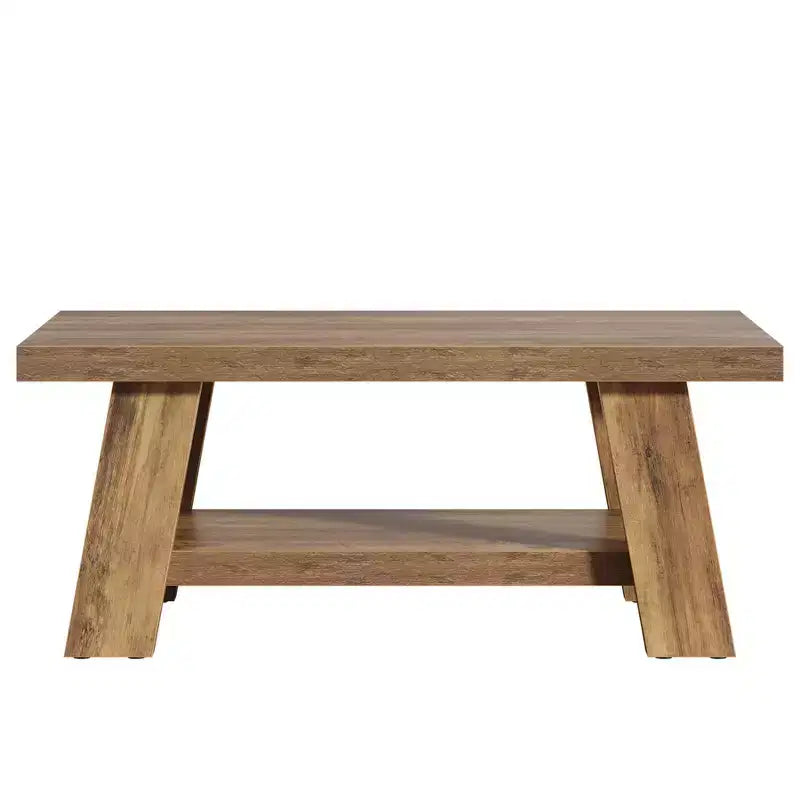 Coffee Table, Farmhouse 2-tier Center Table with Storage